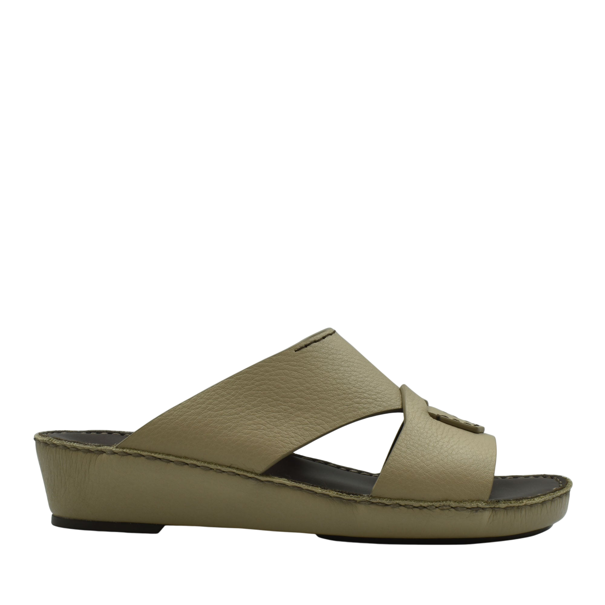 Beige Piega Nuovo sandals with wedge heel and crisscross leather straps for casual wear