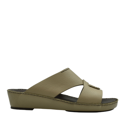 Beige Piega Nuovo sandals with wedge heel and crisscross leather straps for casual wear