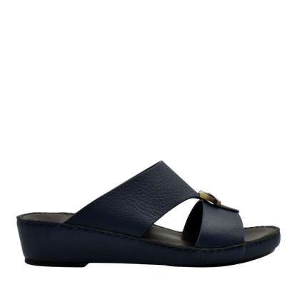 Black premium Deercalf footwear slide sandal with cushioned sole and open toe design