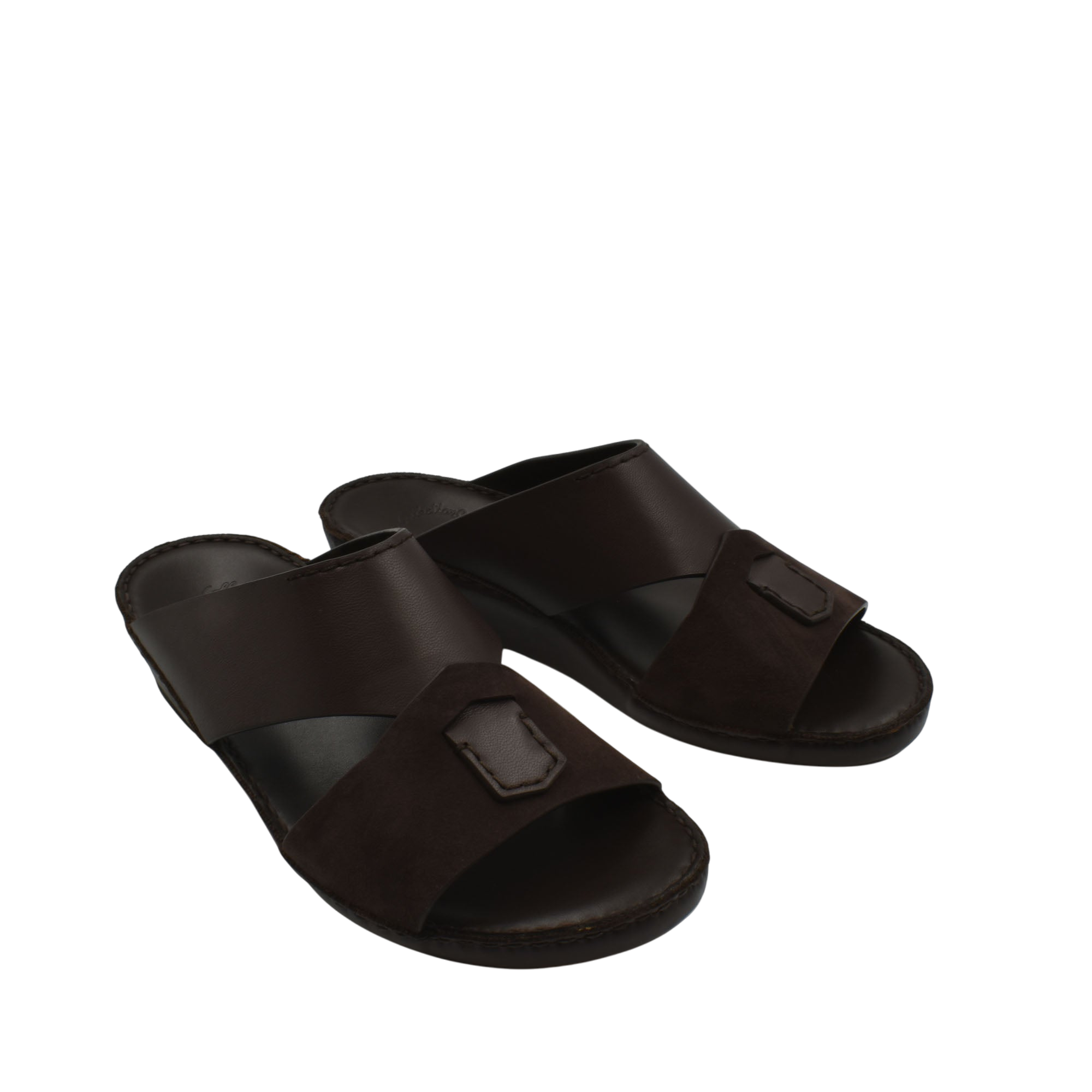 Black premium Nappa leather shoes slip-on sandals with soft cushioned sole from Private collection