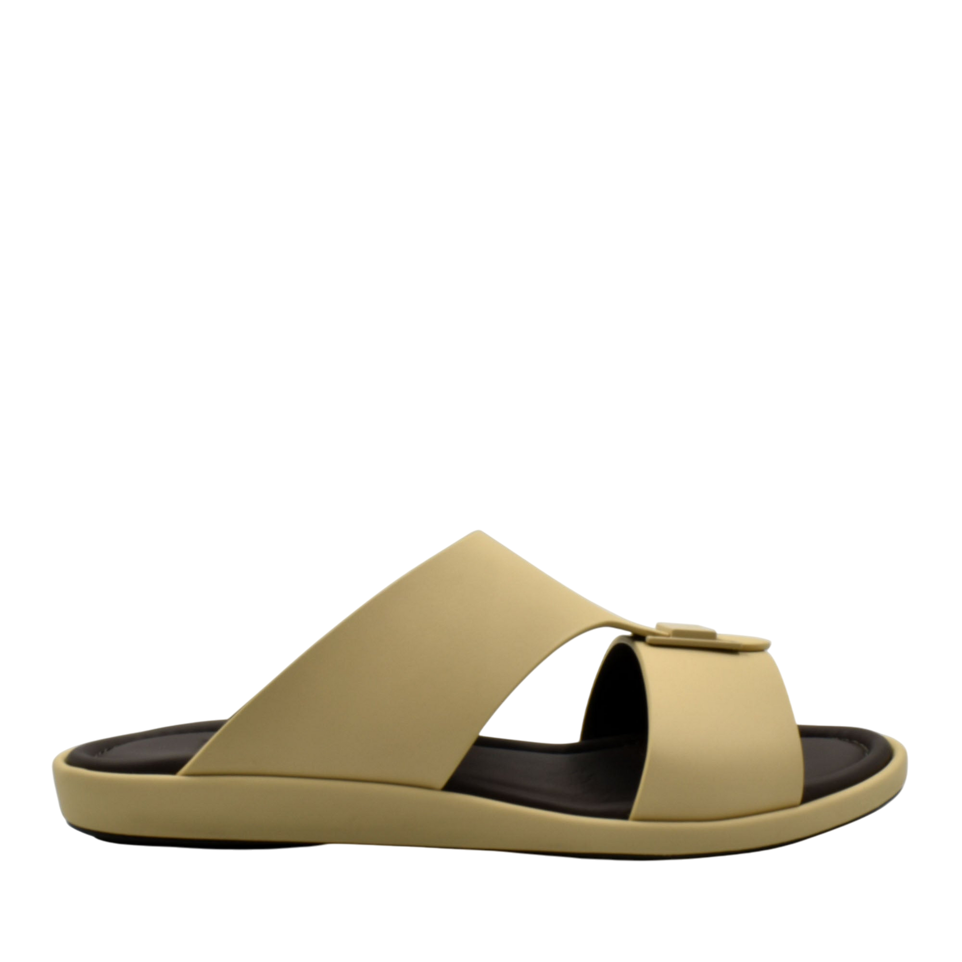 Beige slip-on sandal from private collection prestige casual footwear with cushioned sole