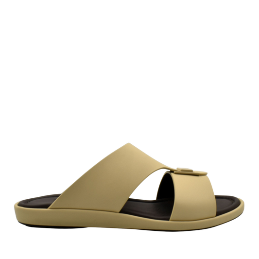 Beige slip-on sandal from private collection prestige casual footwear with cushioned sole