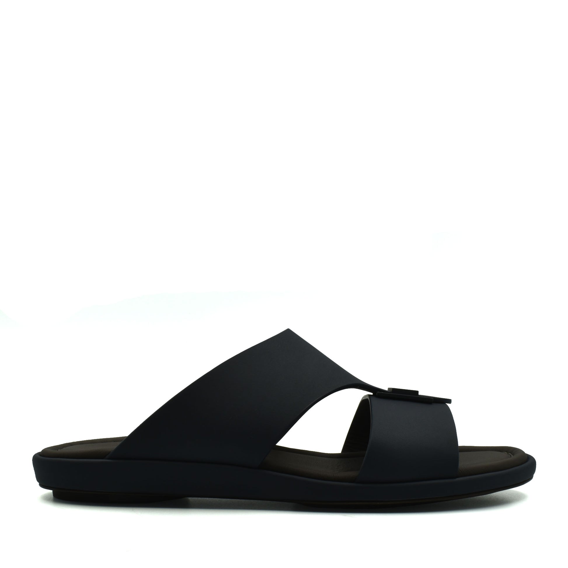 Black slide sandal from private collection prestige casual footwear with wide straps and cushioned sole