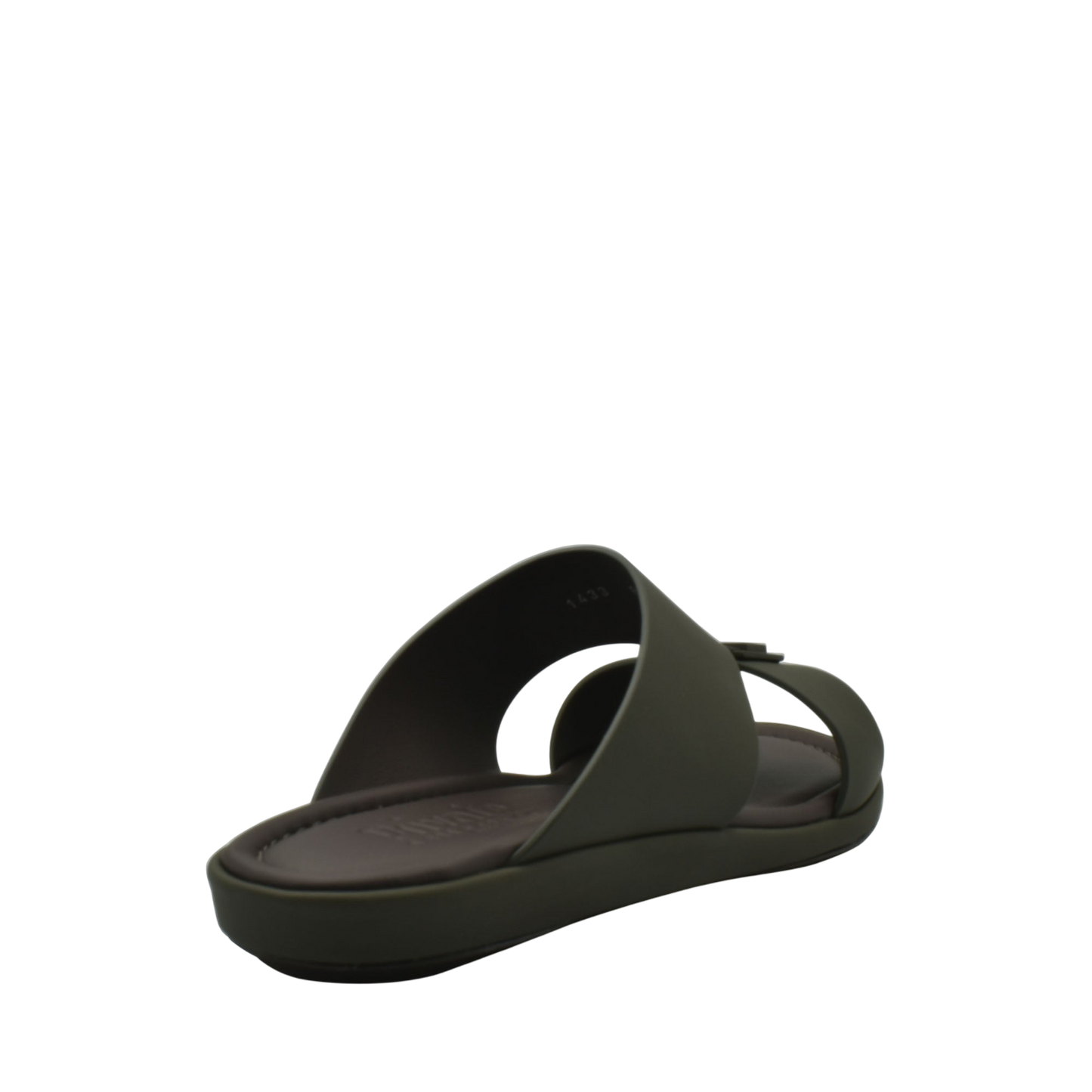 Brown slide sandal from private collection prestige casual footwear with cushioned sole and open toe design