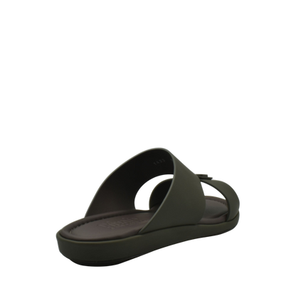 Brown slide sandal from private collection prestige casual footwear with cushioned sole and open toe design
