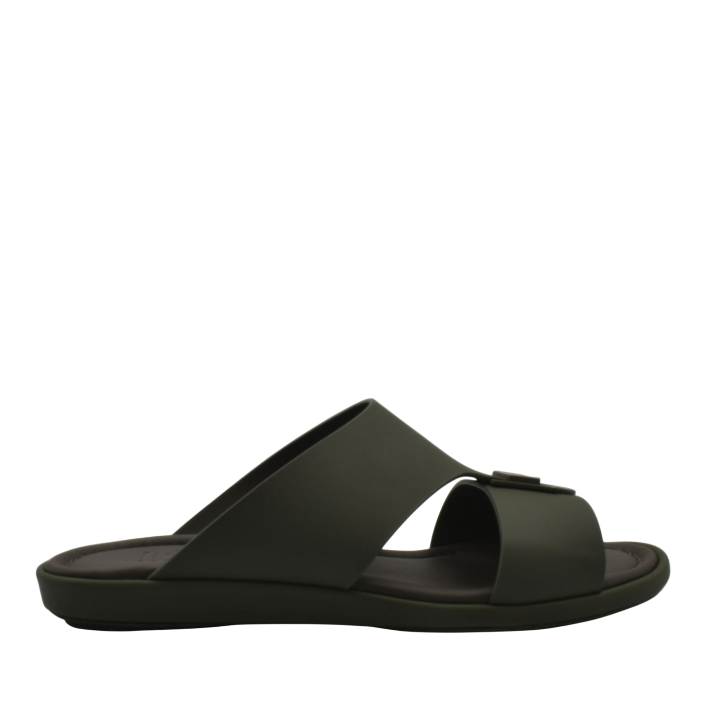 Black slip-on sandal from Private Collection designed as prestige casual footwear with comfortable sole