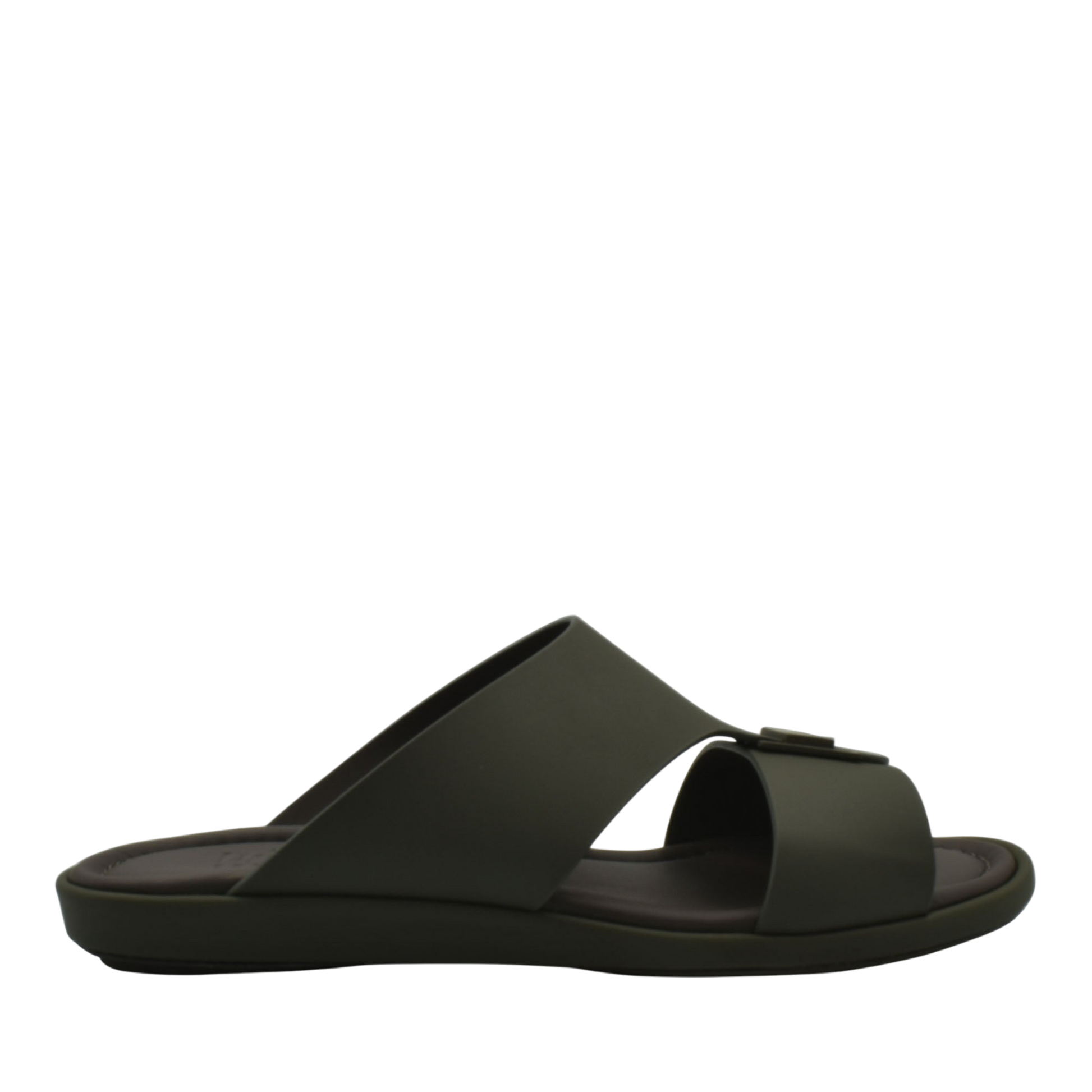Black slip-on sandal from Private Collection designed as prestige casual footwear with comfortable sole