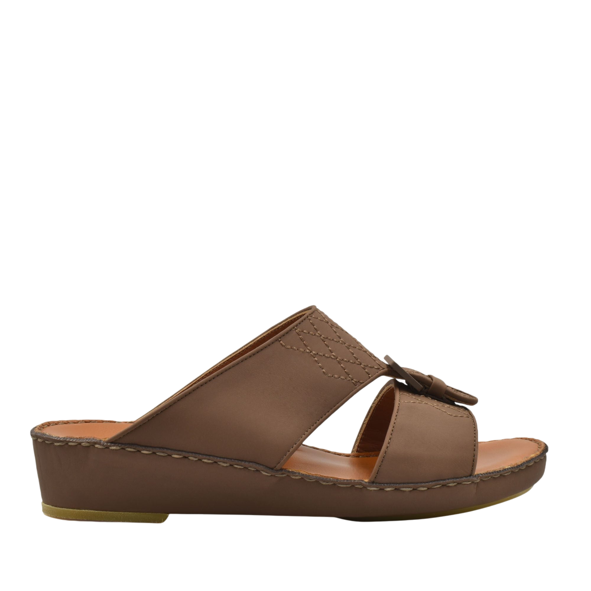 Brown Italian Leather Sandals with slip-on design and cushioned sole from Private Collection
