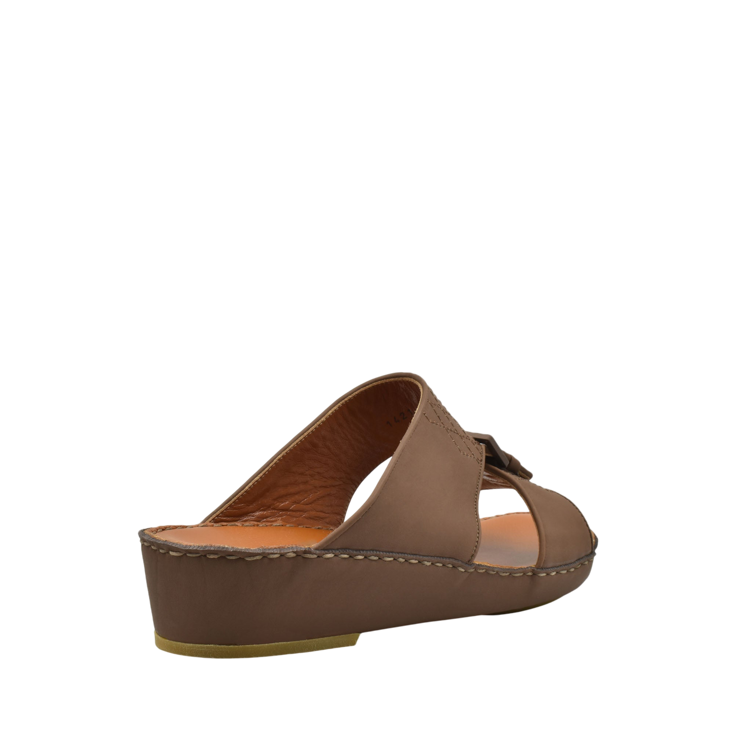 Brown Italian Leather Sandals with wedge heel and open toe design from Private Collection