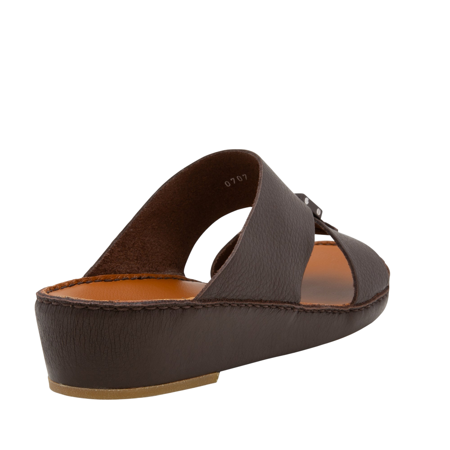 Brown luxury leather sandals with cushioned sole and open toe design from Private Collection