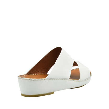 White luxury leather sandals with open toe and slip-on design from private collection