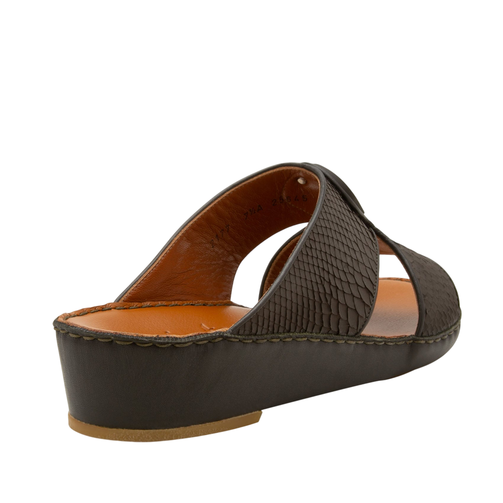 Brown luxury python sandals with open toe and cushioned sole for comfortable wear