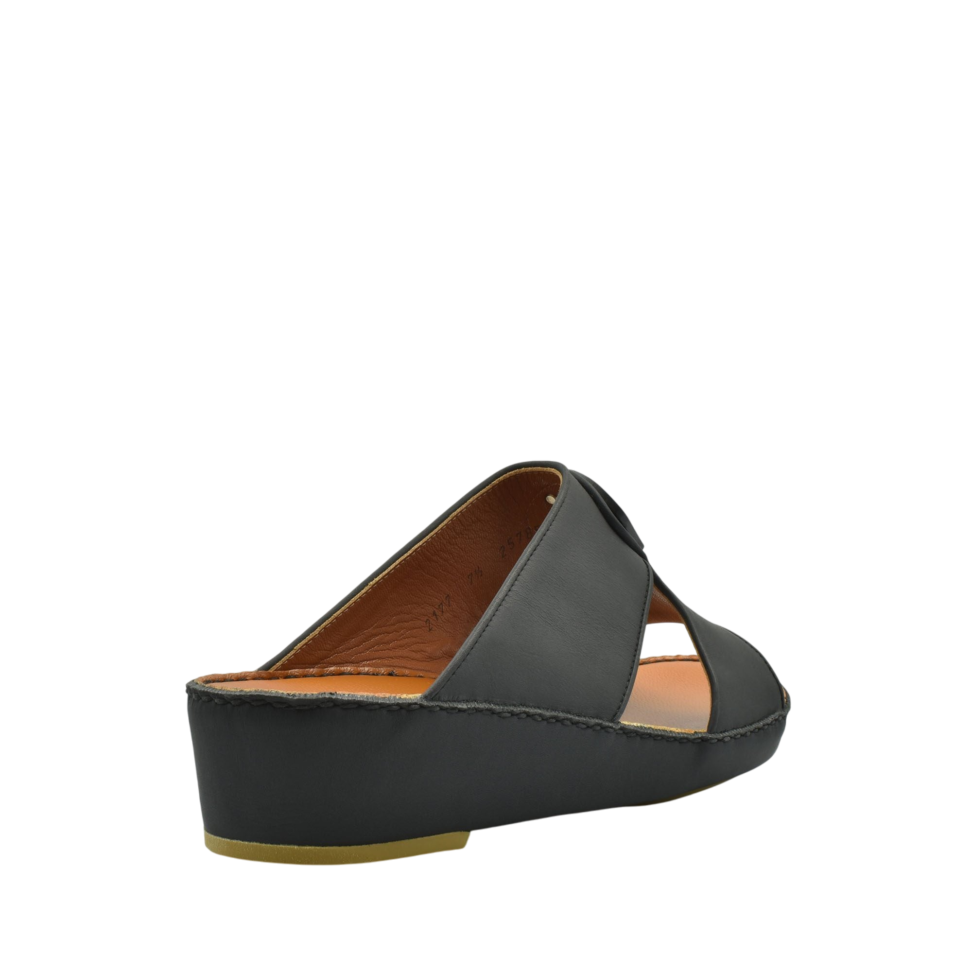 Black leather Peninsula Taglio sandals with wedge heel and open toe design from Private collection