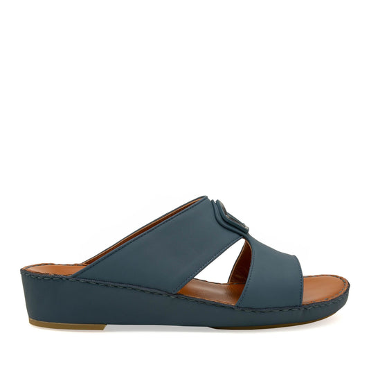 Blue Peninsula Taglio sandals with open toe and wedge heel in leather from Private collection