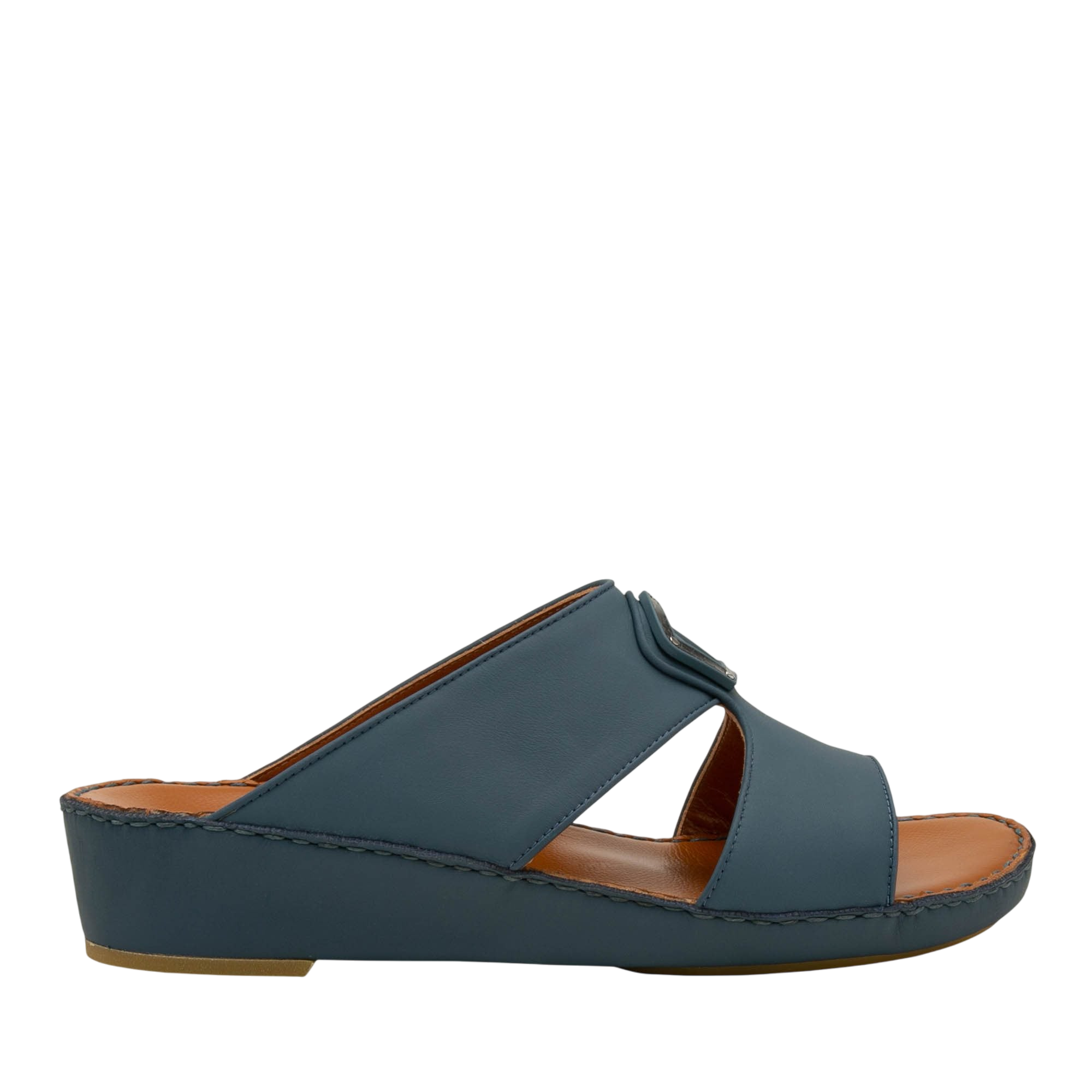 Blue Peninsula Taglio sandals with open toe and wedge heel in leather from Private collection