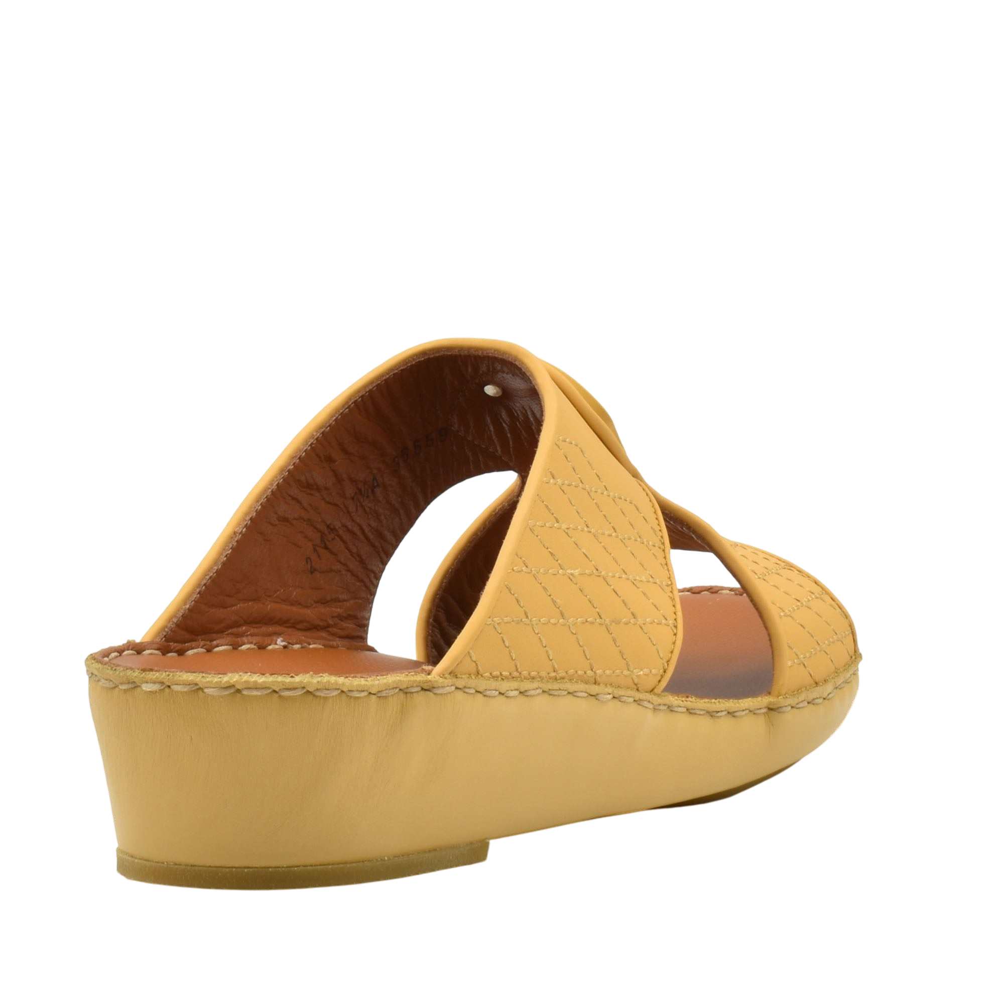 Yellow premium slip-on sandals with quilted design and cushioned sole from Private collection