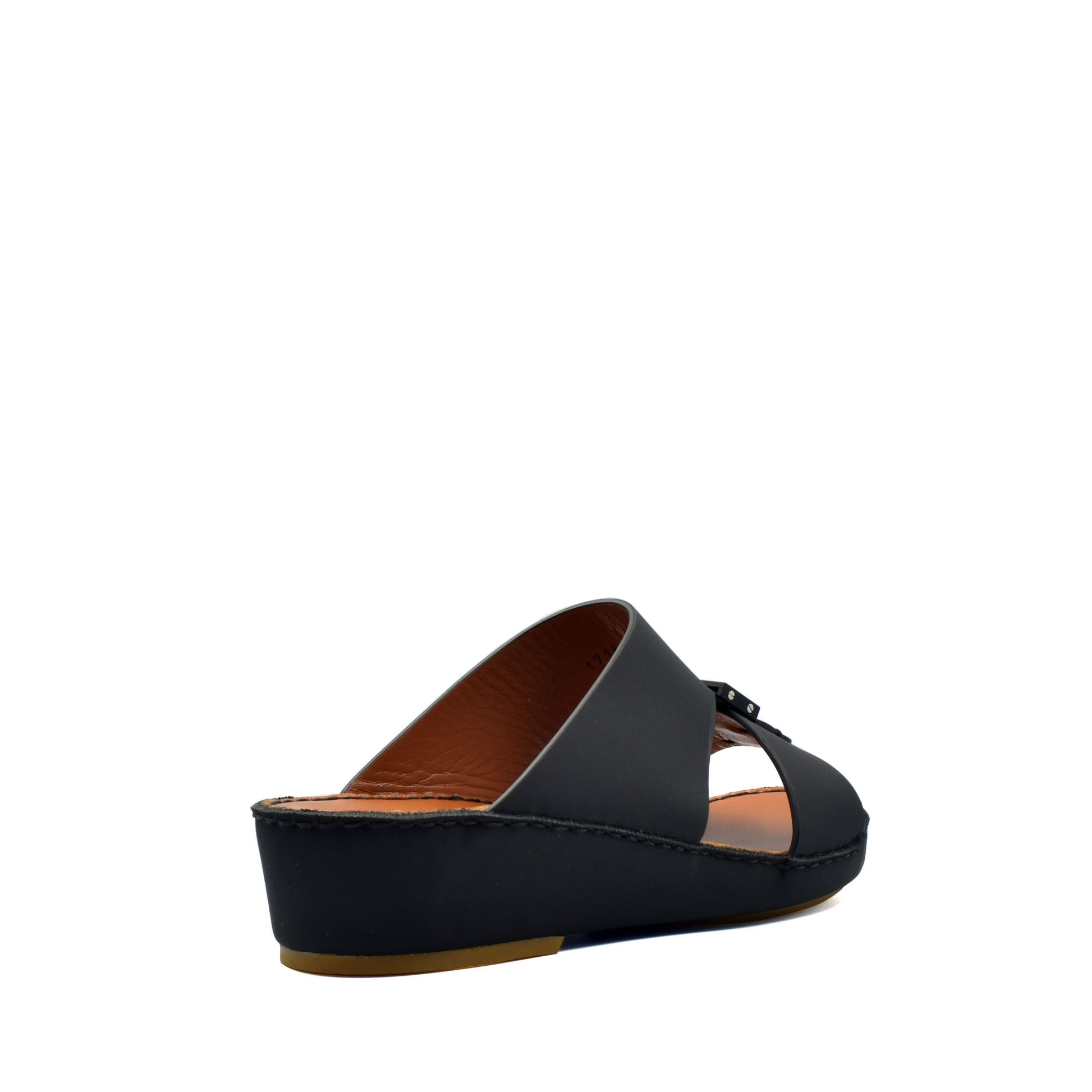 Black Private rubbercalf kids sandal with comfortable wedge sole and open-toe design
