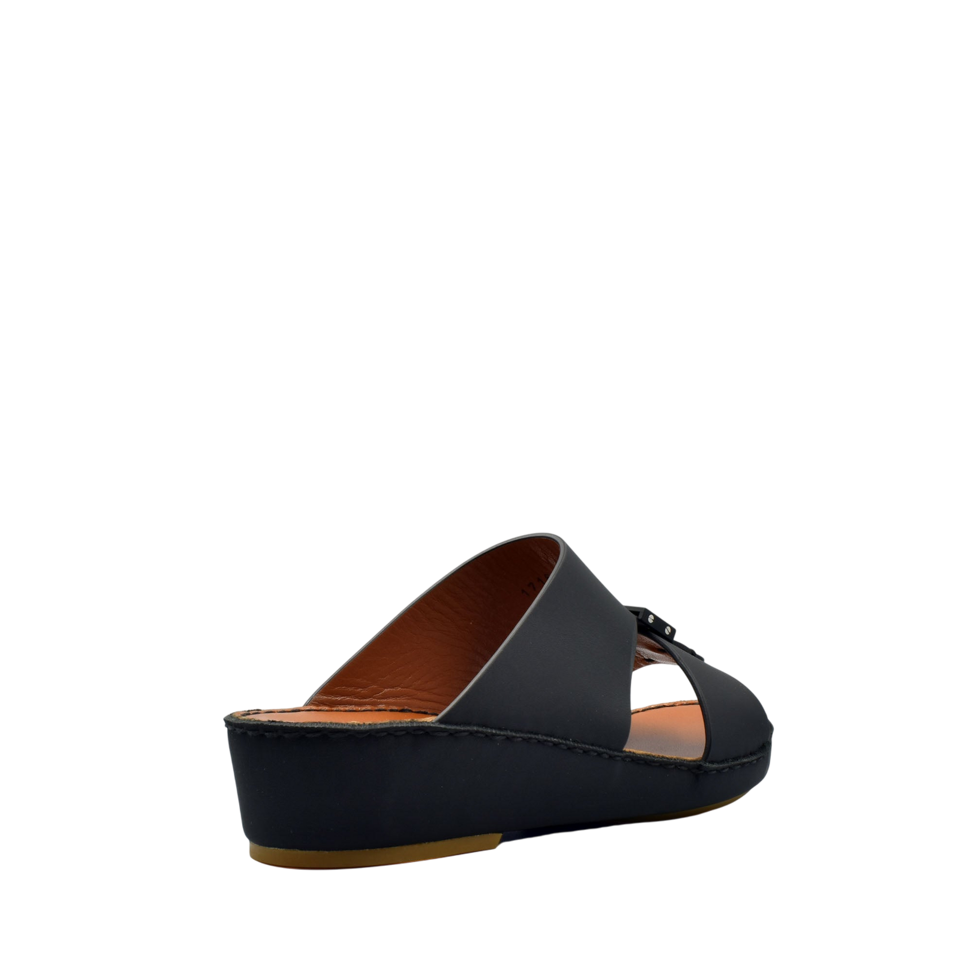Black Private rubbercalf kids sandal with comfortable wedge sole and open-toe design