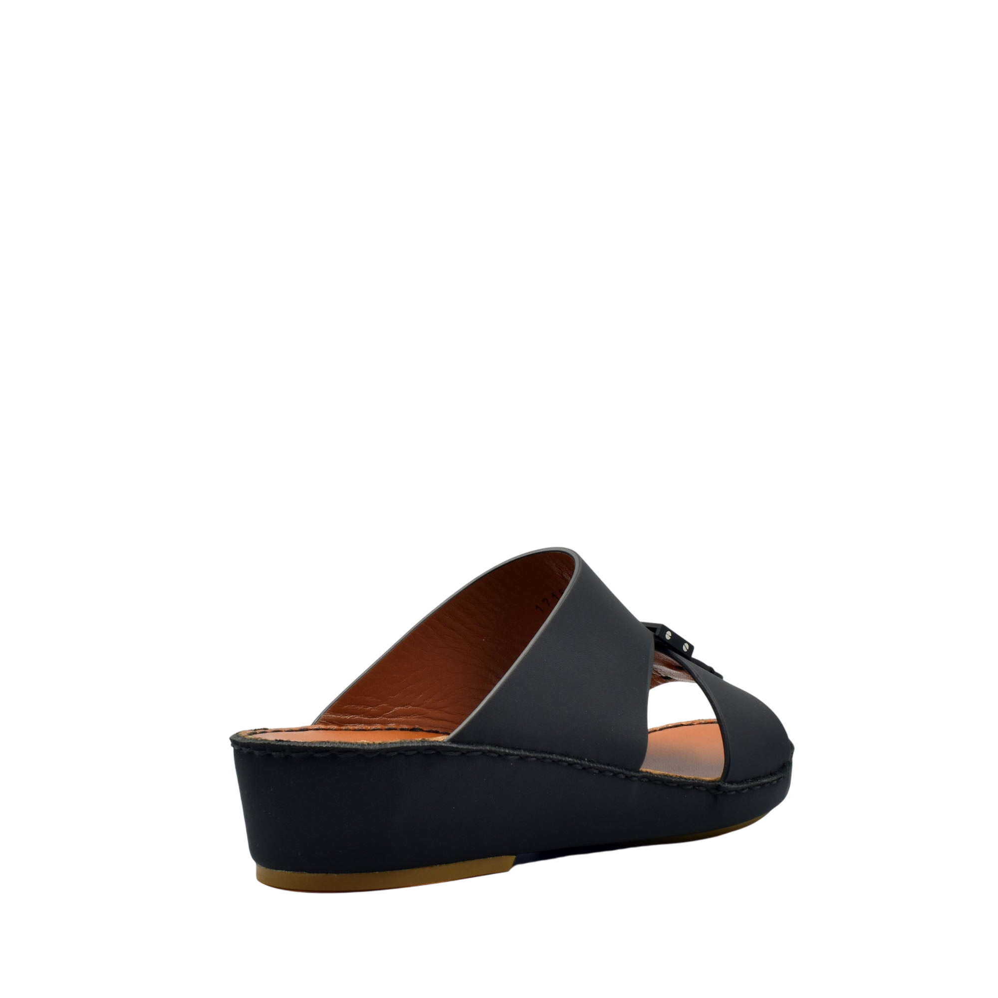 Black Private rubbercalf kids sandal with comfortable wedge sole and open-toe design