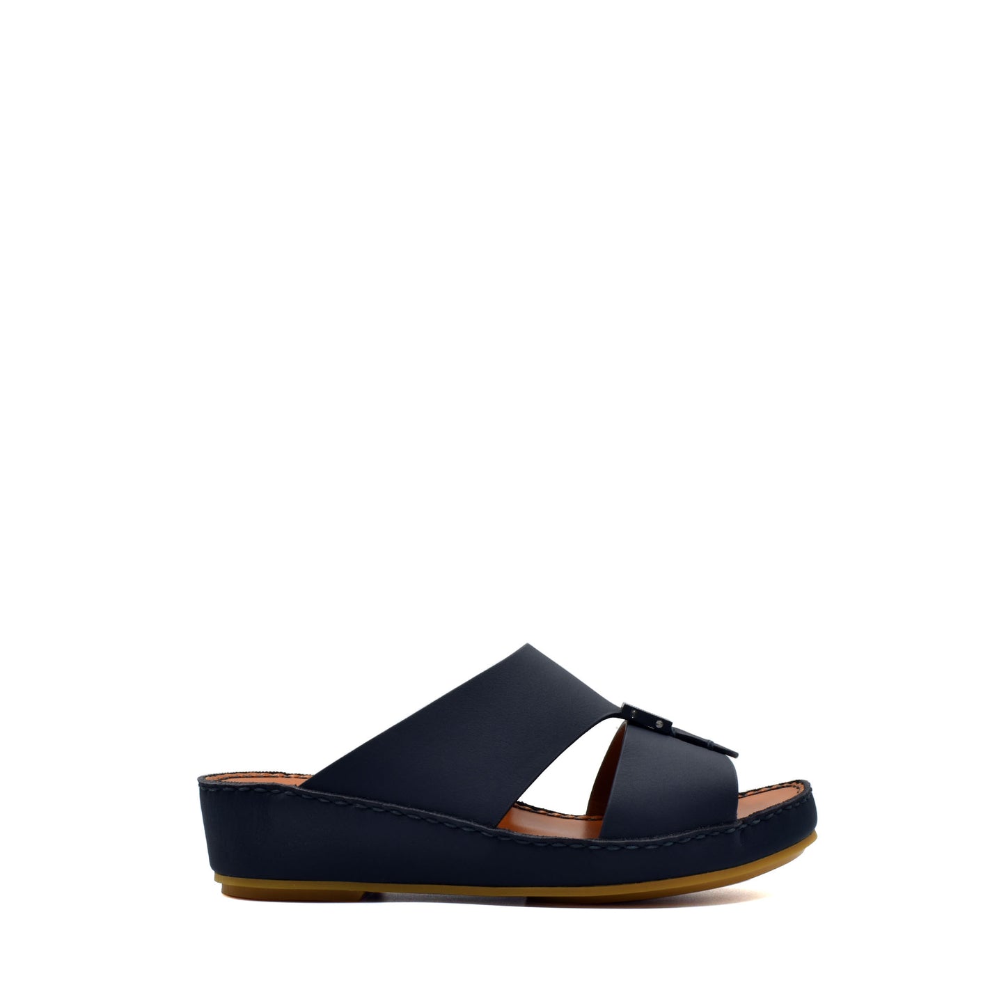 Private rubbercalf kids sandal in black with adjustable strap and cushioned sole for comfort