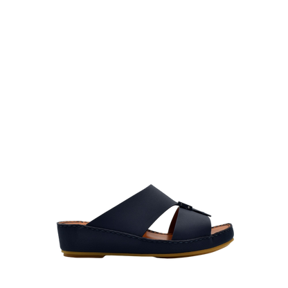 Private rubbercalf kids sandal in black with adjustable strap and cushioned sole for comfort