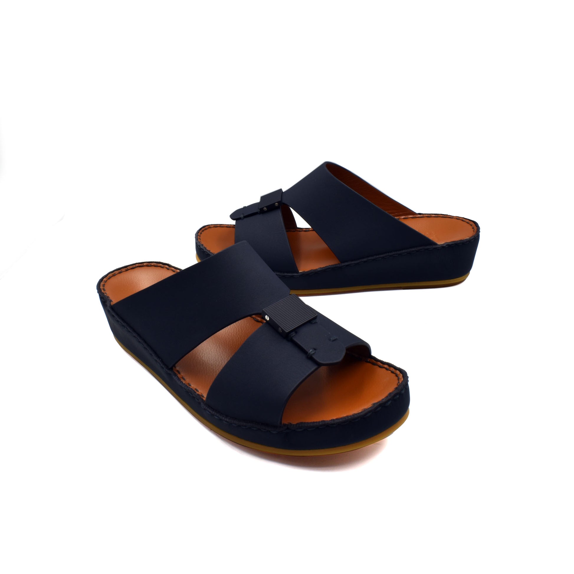 Private rubbercalf kids sandal in navy blue with adjustable strap and cushioned sole