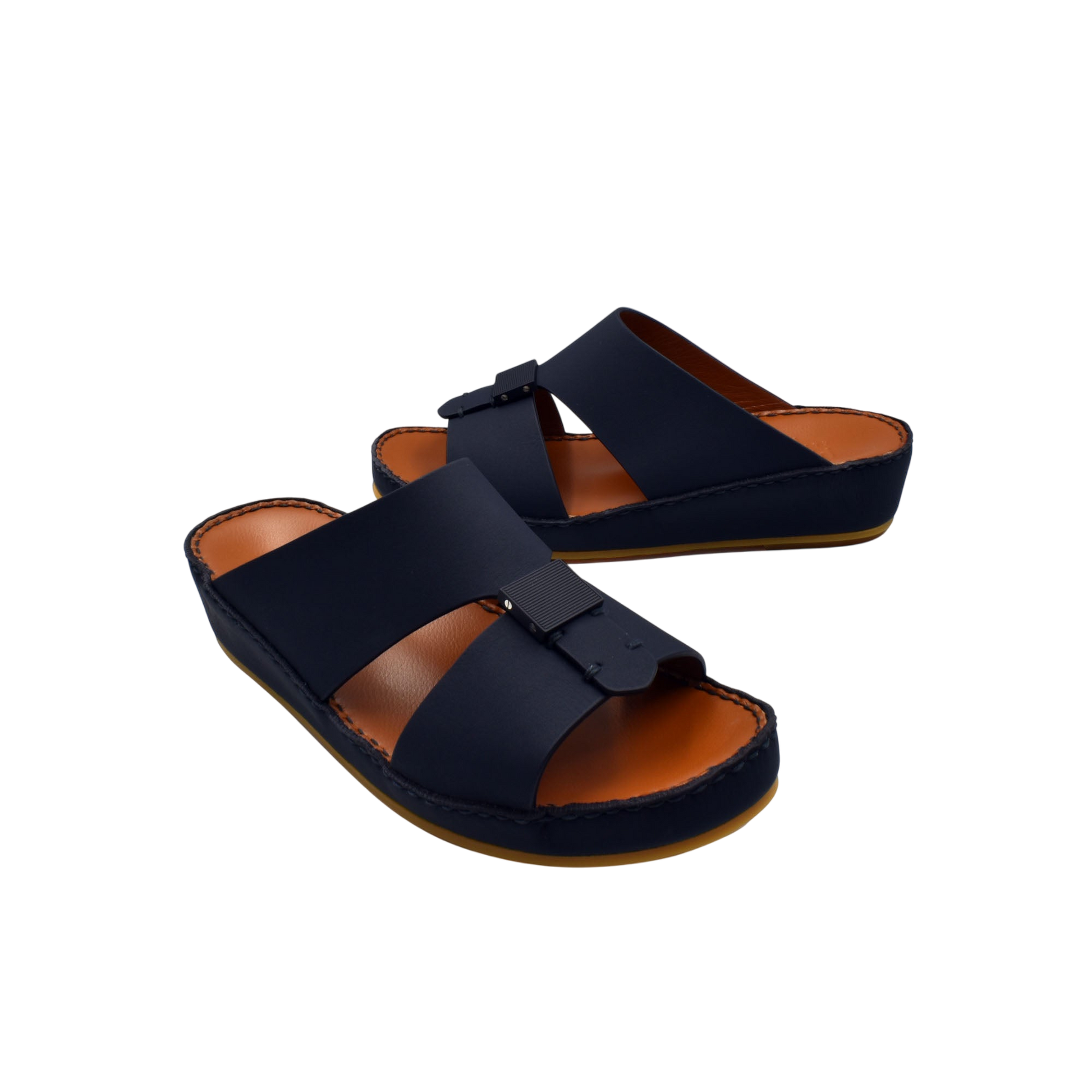 Private rubbercalf kids sandal in navy blue with adjustable strap and cushioned sole