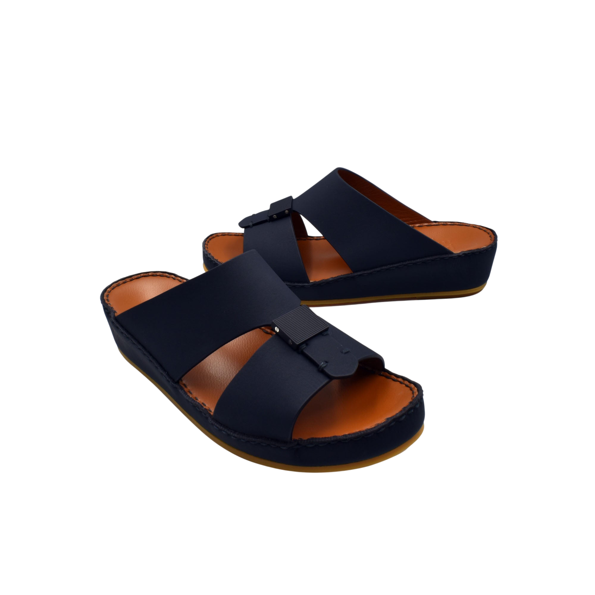 Private rubbercalf kids sandal in navy blue with adjustable strap and cushioned sole