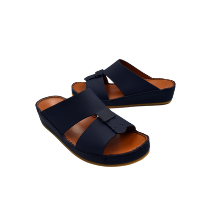 Private rubbercalf kids sandal in navy blue with adjustable strap and cushioned sole