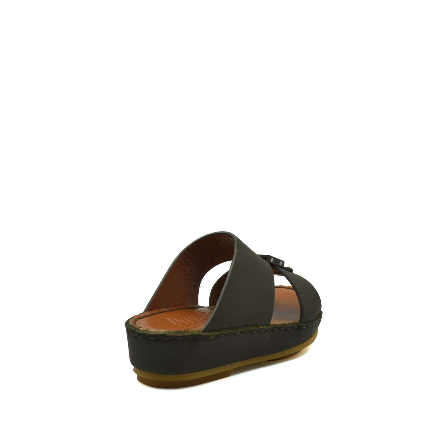 Black Private rubbercalf kids sandal with open toe and adjustable strap from Private collection