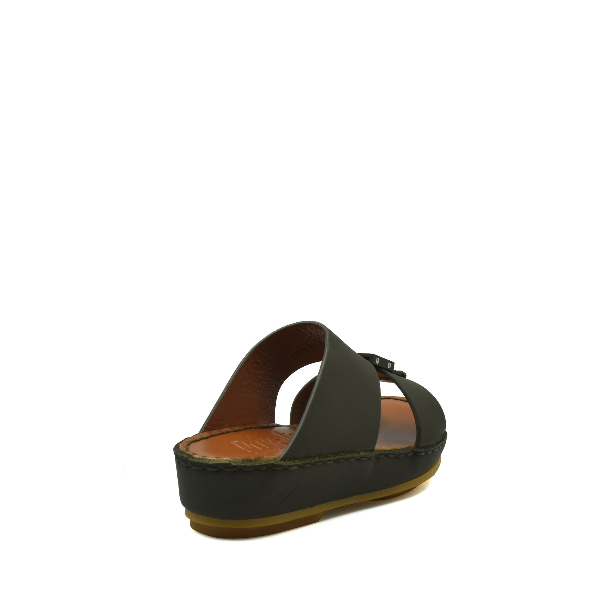 Black Private rubbercalf kids sandal with open toe and adjustable strap from Private collection