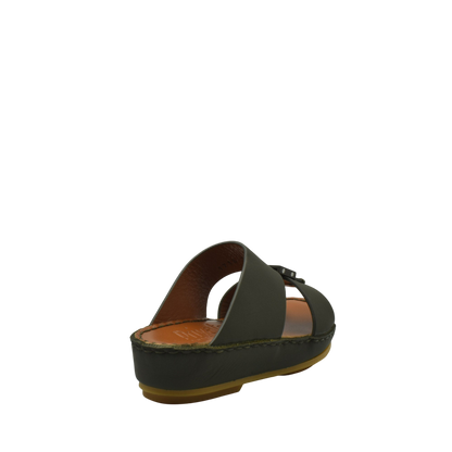 Black Private rubbercalf kids sandal with open toe and adjustable strap from Private collection