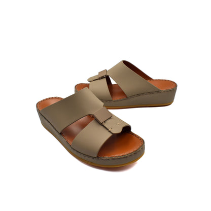 Private rubbercalf kids sandal in brown with adjustable straps and cushioned sole for comfort