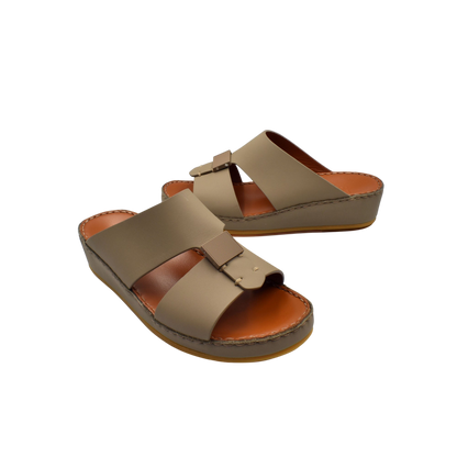 Private rubbercalf kids sandal in brown with adjustable straps and cushioned sole for comfort