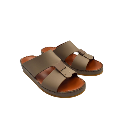 Private rubbercalf kids sandal in brown with adjustable buckle and cushioned sole for comfort