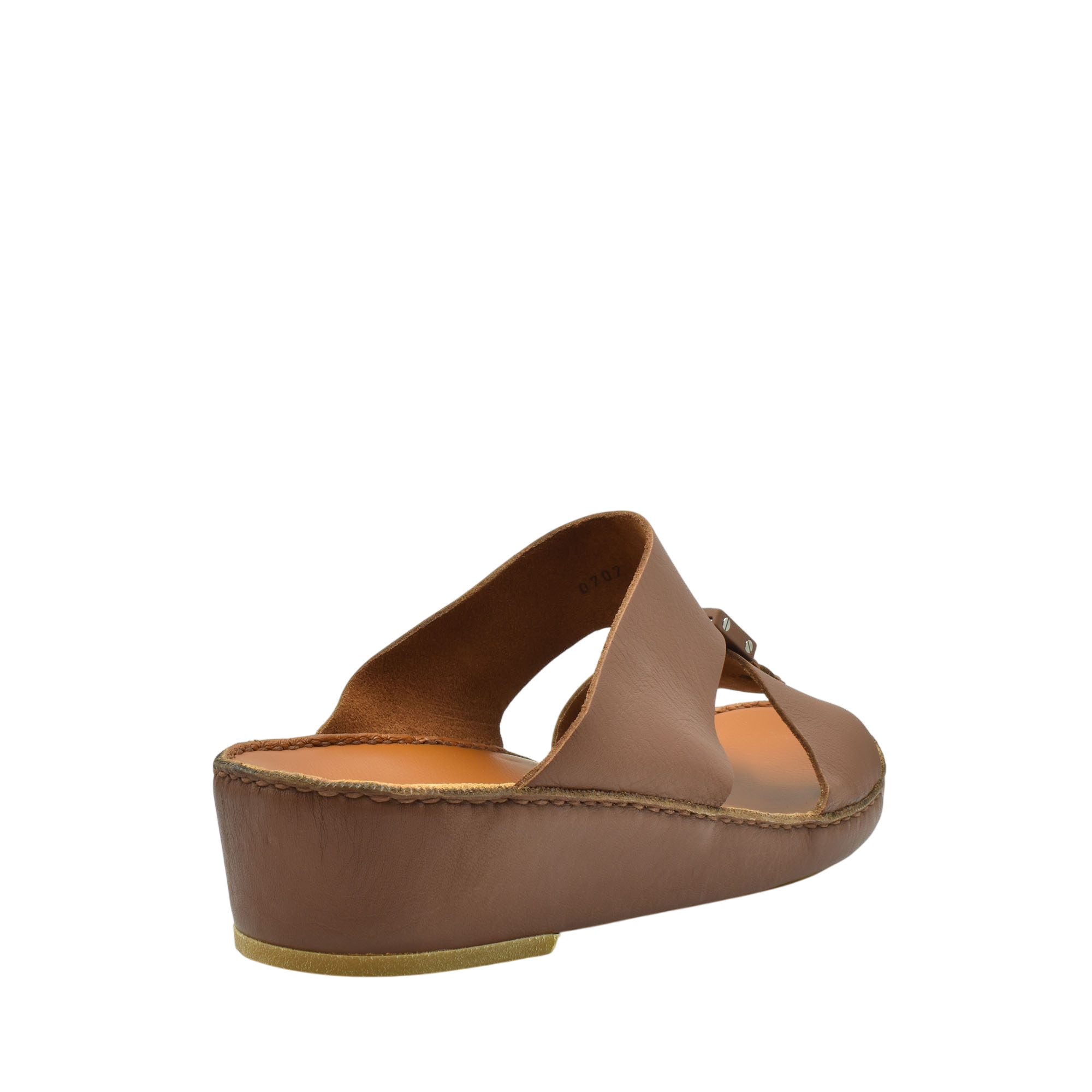 Private Collection classic leather sandals in brown with a wedge sole and open toe design