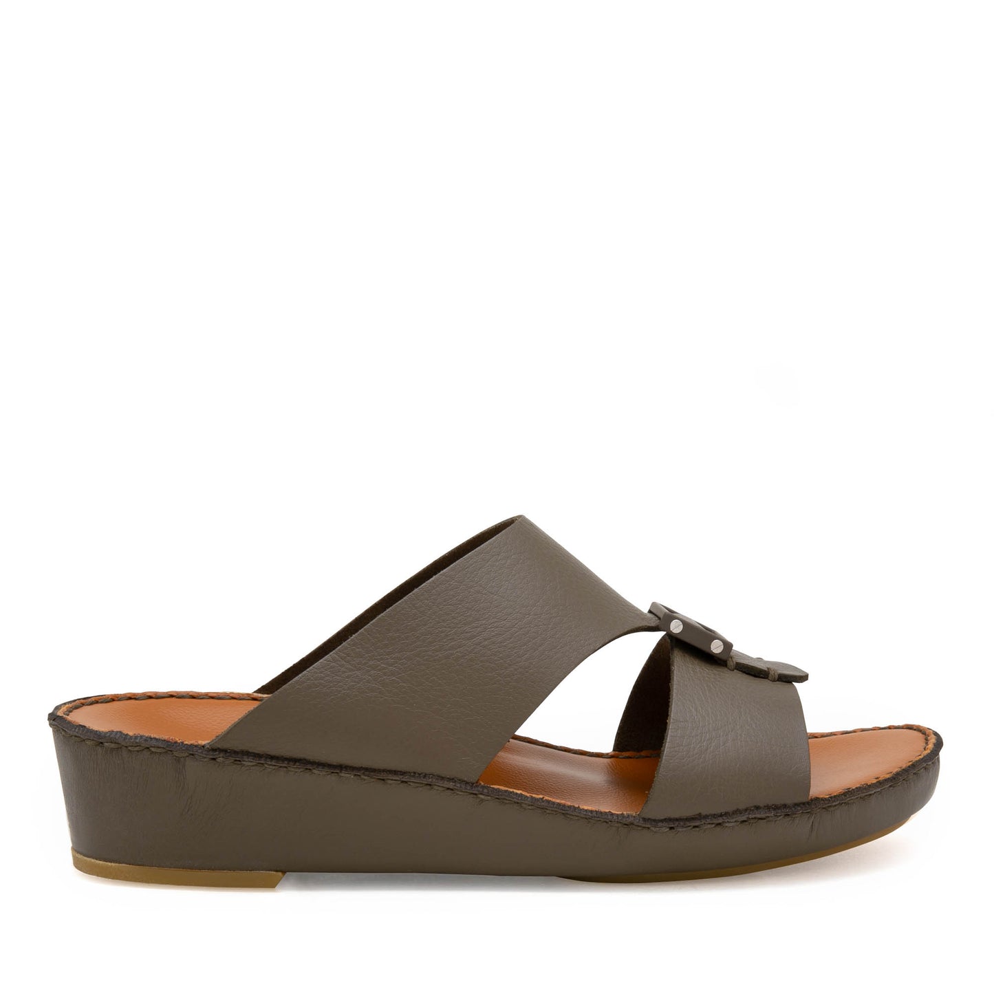 Private Collection classic leather sandals in brown with a comfortable wedge sole and wide straps