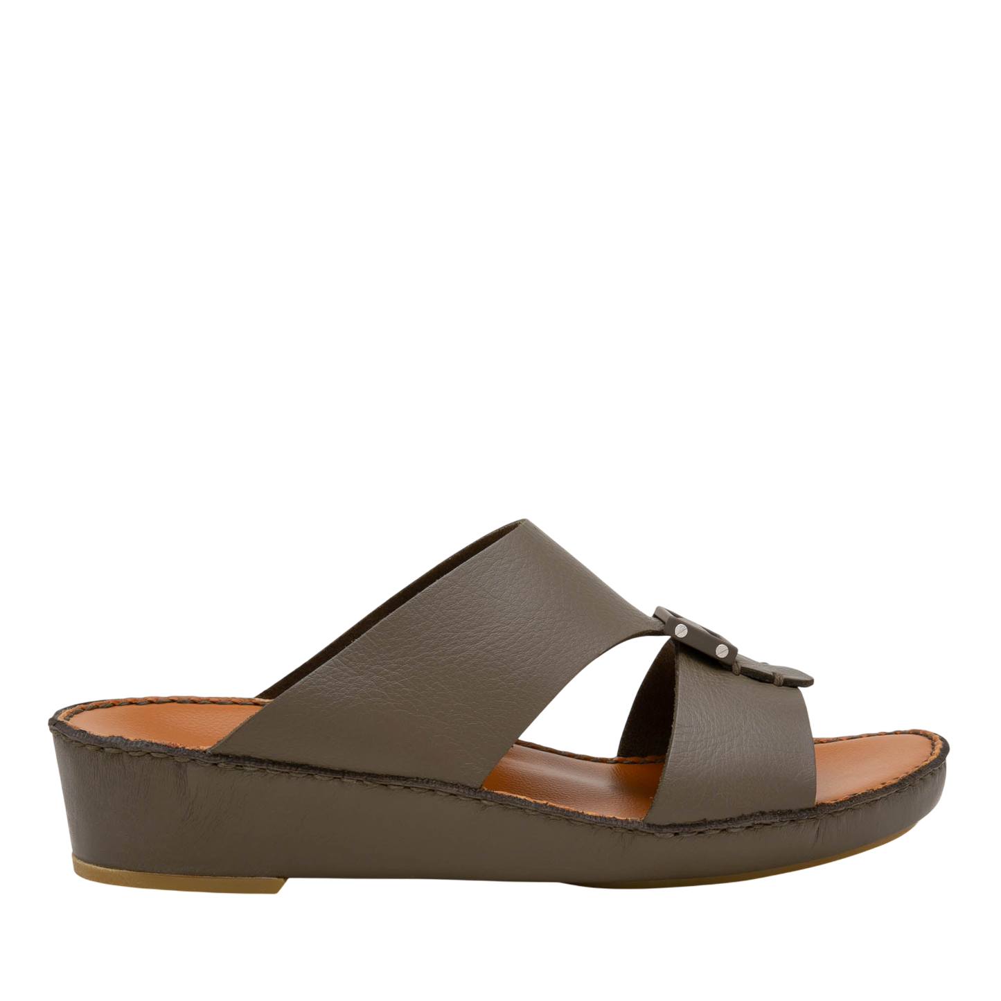 Private Collection classic leather sandals in brown with a comfortable wedge sole and wide straps
