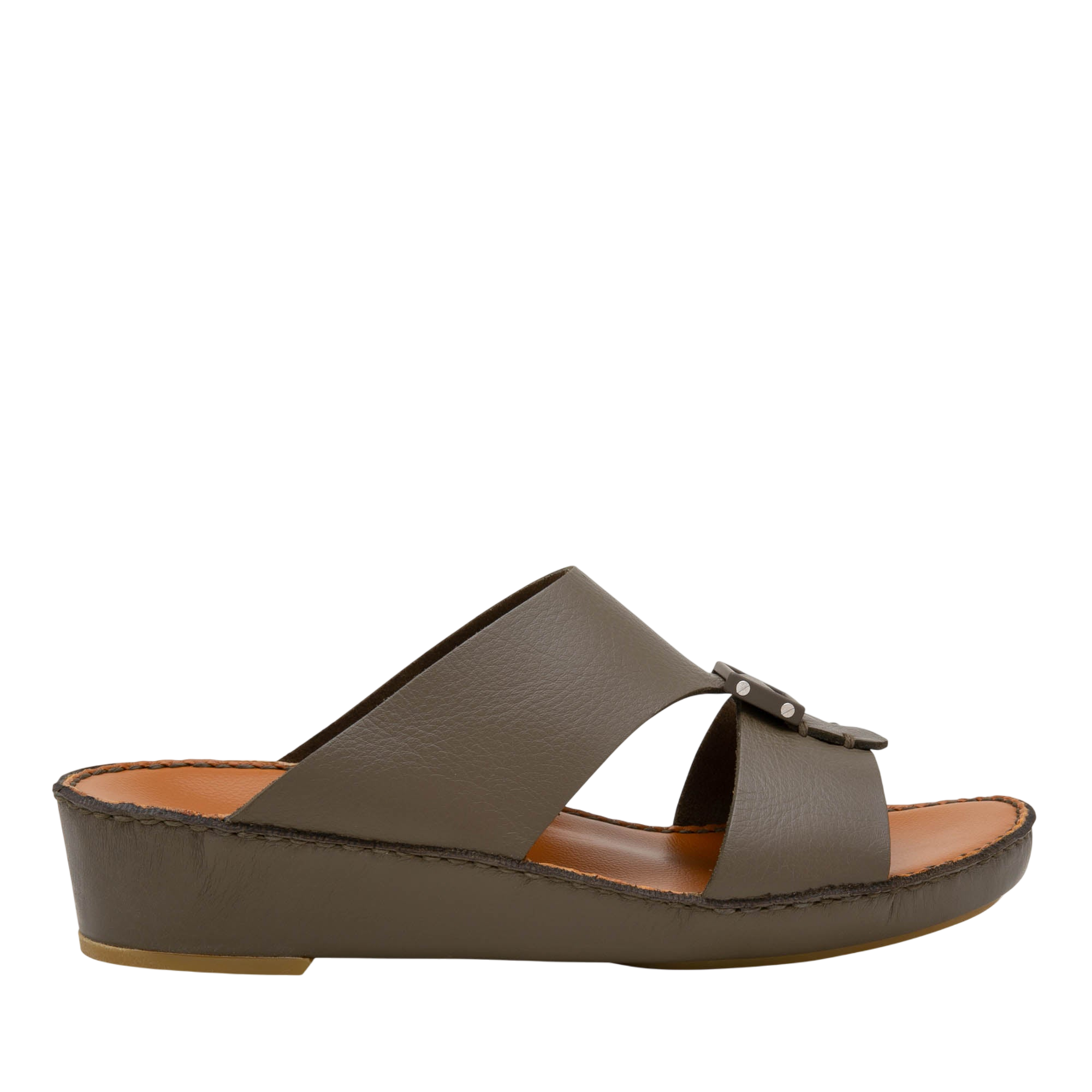 Private Collection classic leather sandals in brown with a comfortable wedge sole and wide straps