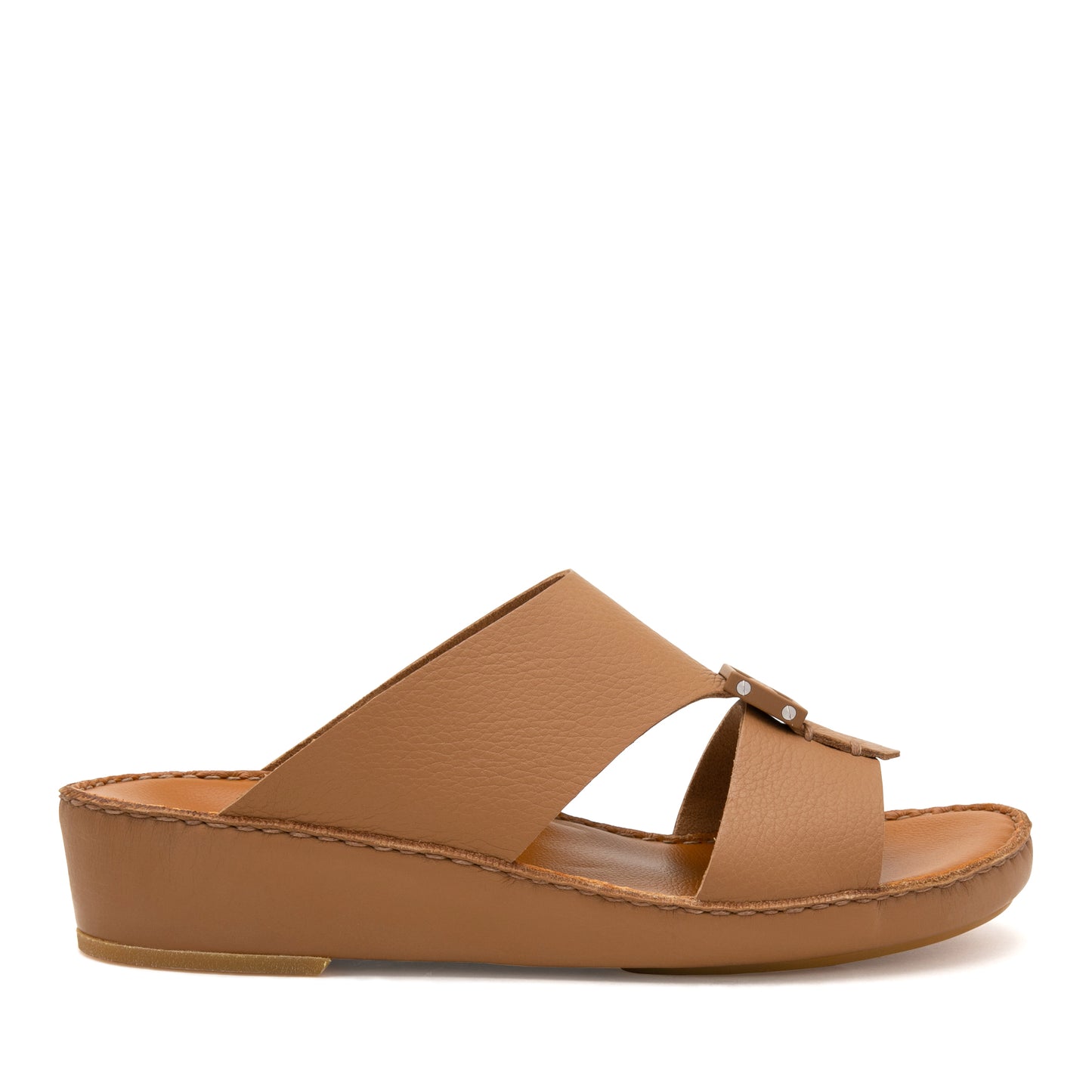 Private Collection classic leather sandals in brown with cushioned footbed and open toe design
