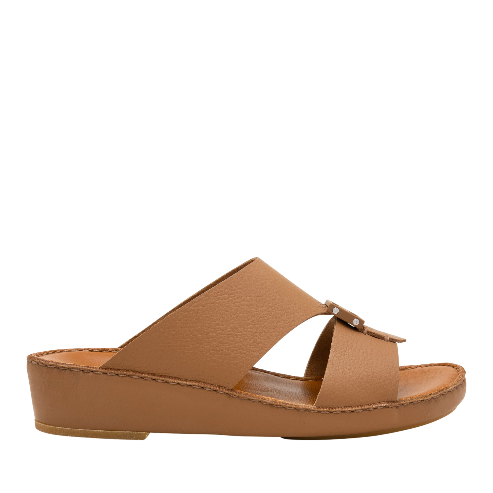 Private Collection classic leather sandals in brown with cushioned footbed and open toe design