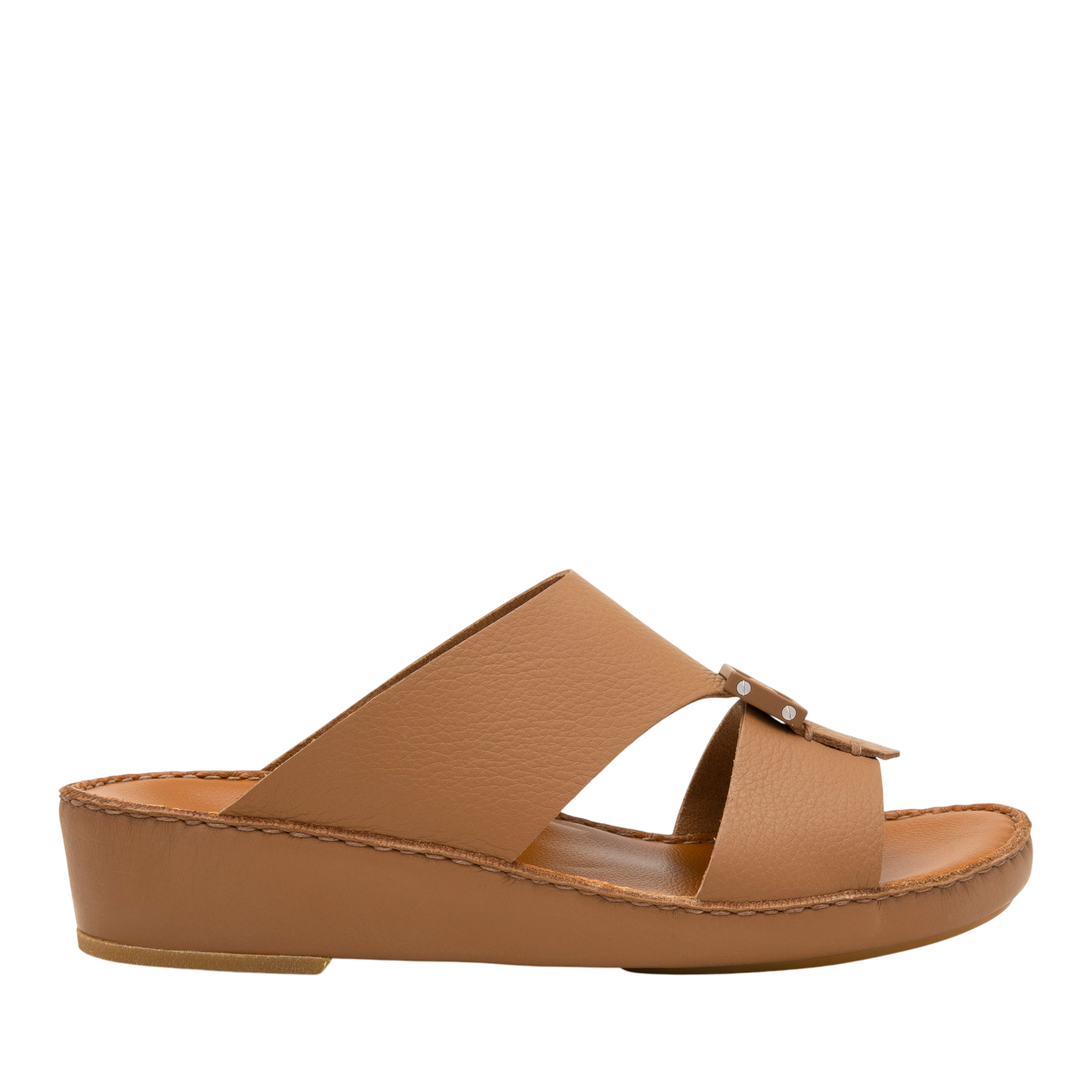 Private Collection classic leather sandals in brown with cushioned footbed and open toe design