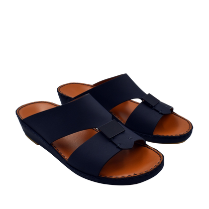 Black Quadratura Gomato sandals with brown cushioned footbed and adjustable straps from Private collection