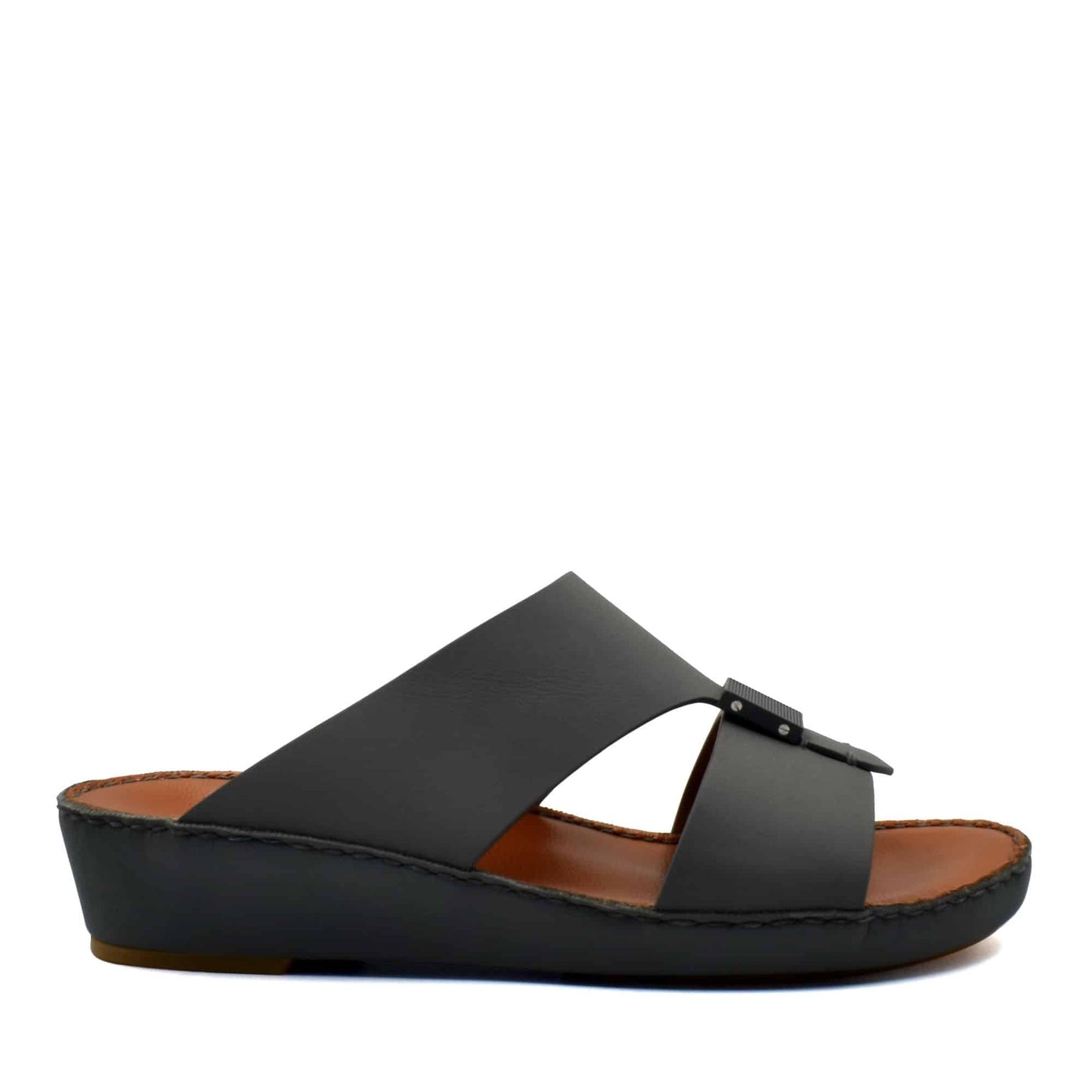 Black Quadratura Gomato sandals with adjustable strap and cushioned sole from Private Collection