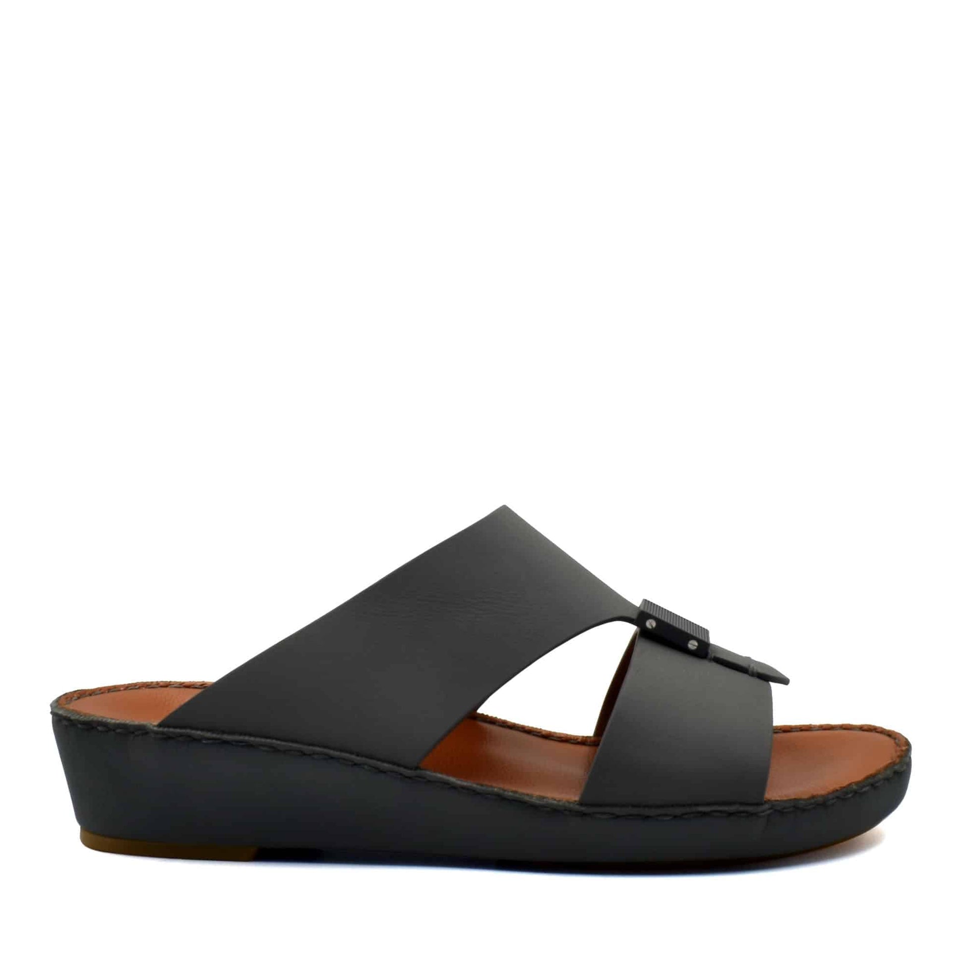 Black Quadratura Gomato sandals with adjustable strap and cushioned sole from Private Collection