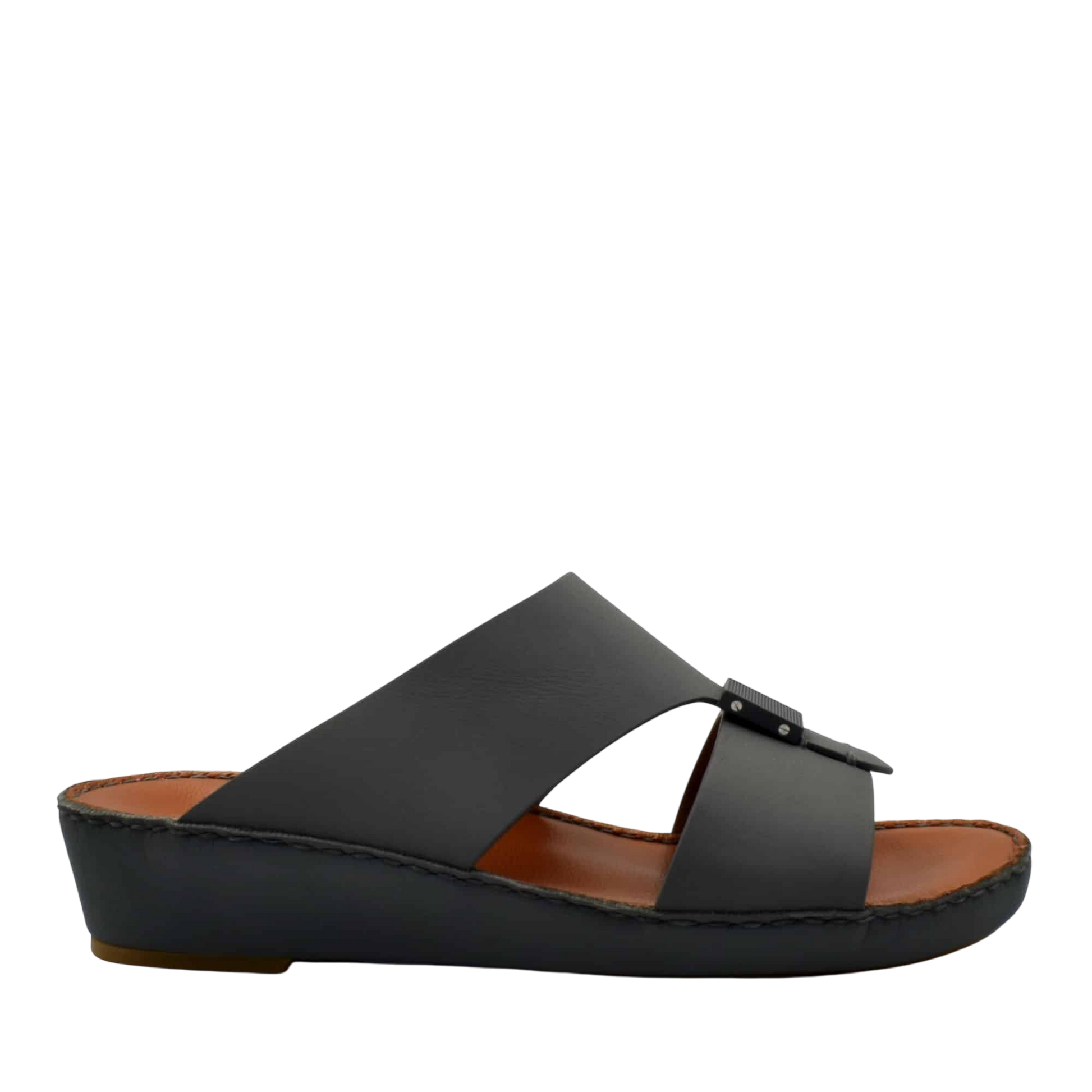Black Quadratura Gomato sandals with adjustable strap and cushioned sole from Private Collection