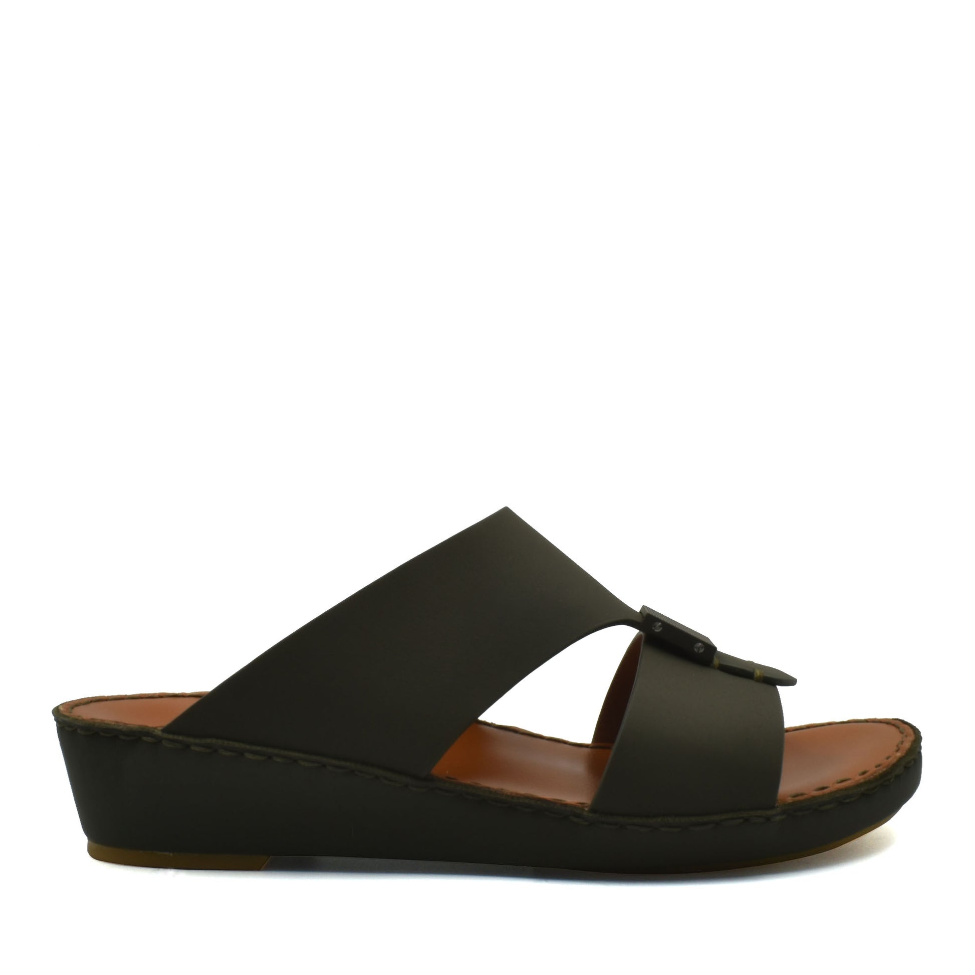 Black Quadratura Gomato sandals with wedge sole and wide straps for comfortable wear