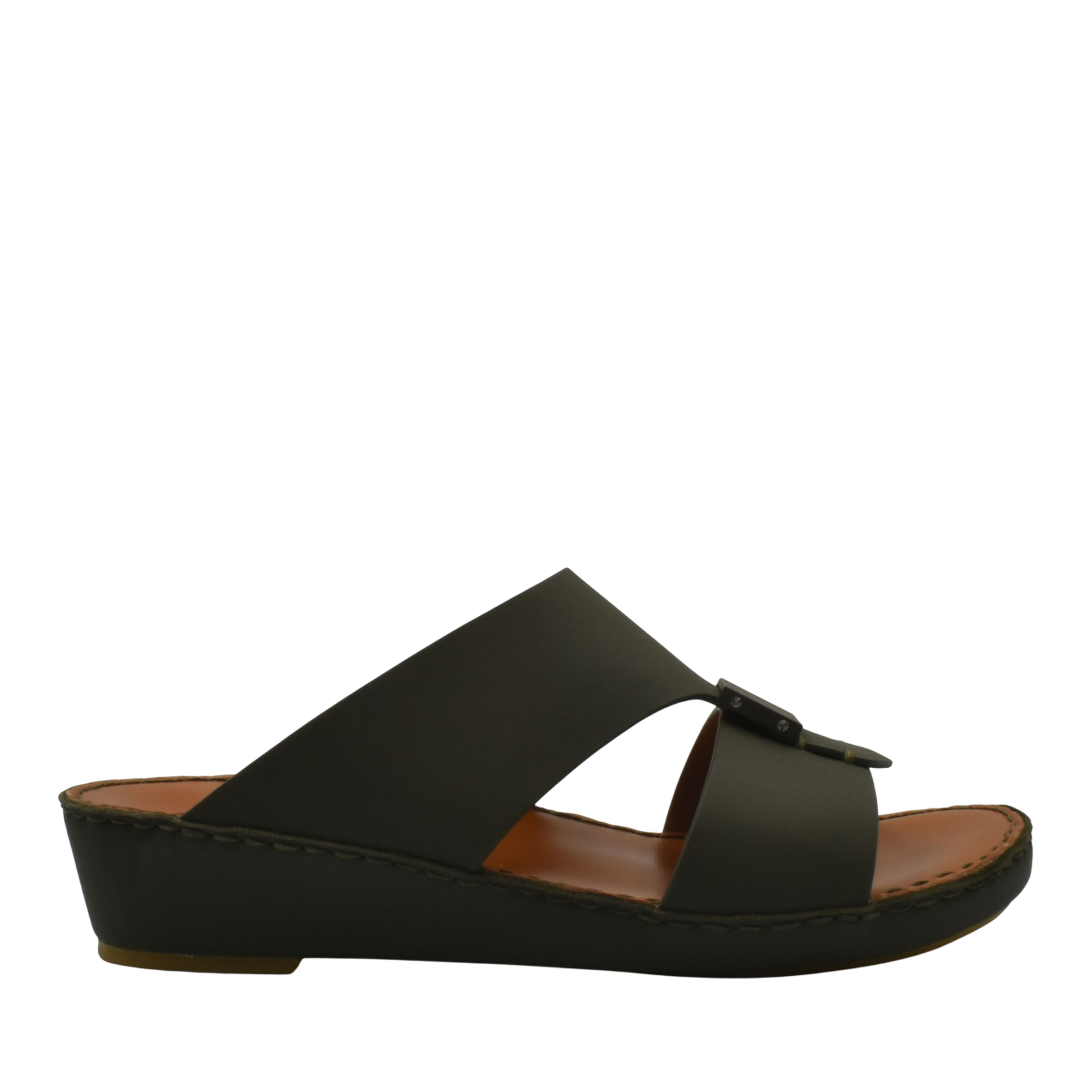 Black Quadratura Gomato sandals with wedge sole and wide straps for comfortable wear
