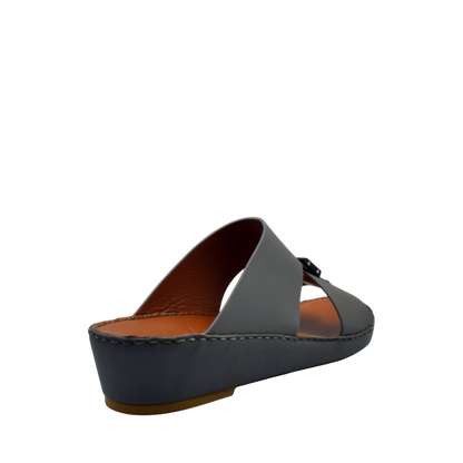 Gray Quadratura Gomato slides with leather insole and wedge heel from Private collection