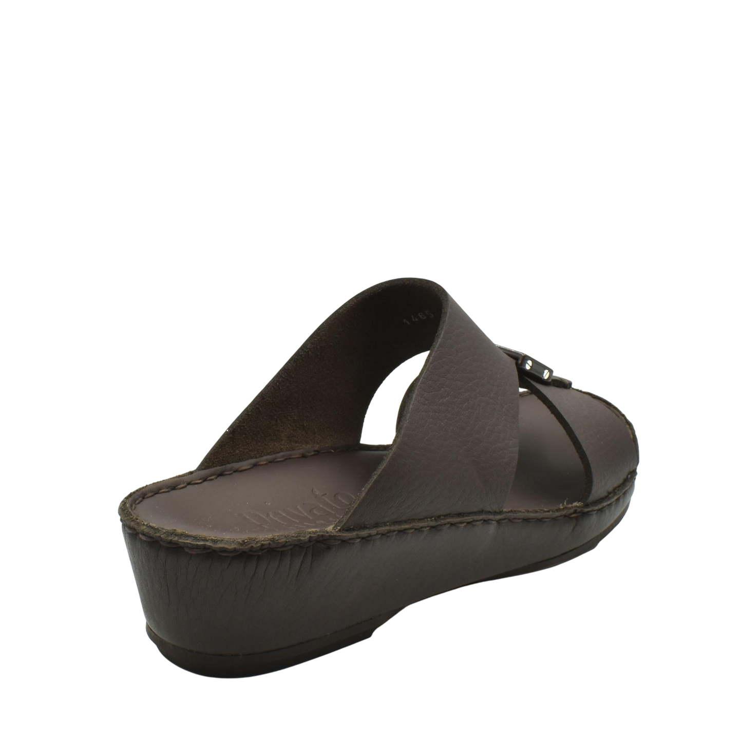 Brown leather Quadratura Isola Lustre sandals with cushioned sole and slip-on design